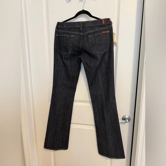 7 For All Mankind Dark Indigo Boot Cut Jeans NWOT Long Leg - Picture 2 of 8